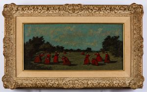 Nino Caffè : Partita al golf  - Asta Arte Moderna e Contemporanea e Fotografia - Associazione Nazionale - Case d'Asta italiane