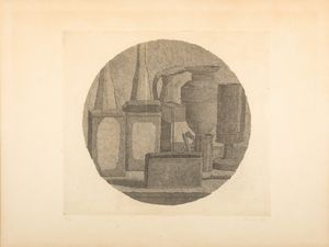 Giorgio Morandi - Natura morta in un tondo