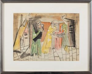 Giovanni Testori : Senza titolo  - Asta Arte Moderna e Contemporanea e Fotografia - Associazione Nazionale - Case d'Asta italiane