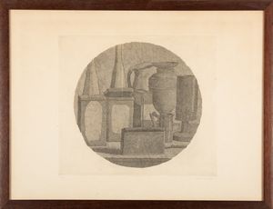 Giorgio Morandi : Natura morta in un tondo  - Asta Arte Moderna e Contemporanea e Fotografia - Associazione Nazionale - Case d'Asta italiane