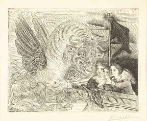 Pablo Picasso - Taureau ail contempl par quatre enfants (da La Suite Vollard)