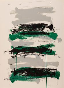 Joan Mitchell - Champs (grey, black and green)