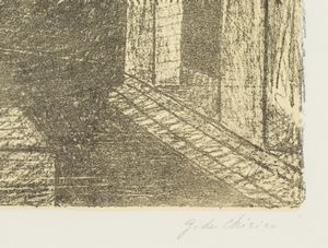 Giorgio de Chirico : Piazza dItalia con efebo  - Asta Arte Moderna e Contemporanea e Fotografia - Associazione Nazionale - Case d'Asta italiane