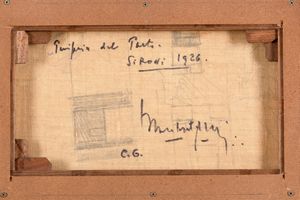 Mario Sironi : Paesaggio con casa e vele<BR>  - Asta Arte Moderna e Contemporanea e Fotografia - Associazione Nazionale - Case d'Asta italiane