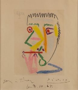 Pablo Picasso - Fumeur � la cigarette rouge<BR>