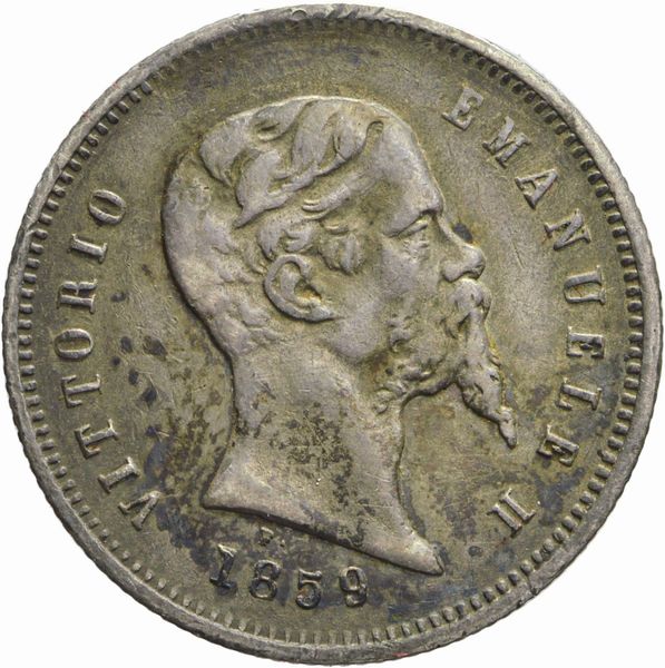 Regno d'Italia : VITTORIO EMANUELE II, Re eletto, 1859-1861, 50 CENTESIMI 1859  - Asta Numismatica - Associazione Nazionale - Case d'Asta italiane