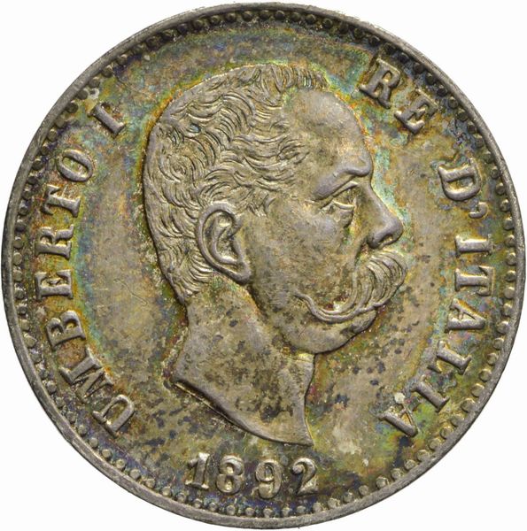 Regno d'Italia : UMBERTO I, 1878-1900, 50 CENTESIMI 1892  - Asta Numismatica - Associazione Nazionale - Case d'Asta italiane