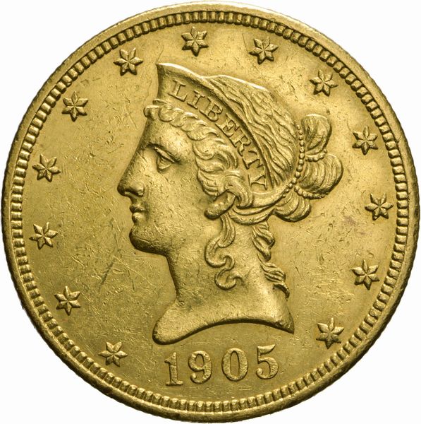 Stati Uniti d'America : 10 Dollari 1905  - Asta Numismatica - Associazione Nazionale - Case d'Asta italiane