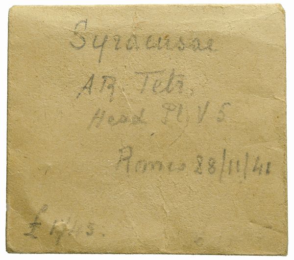 Sicilia : SIRACUSA, TETRADRAMMA, Emissione: 430-425 a.C.  - Asta Numismatica - Associazione Nazionale - Case d'Asta italiane