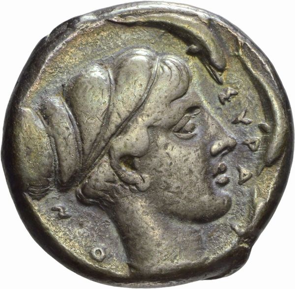 Sicilia : SIRACUSA, TETRADRAMMA, Emissione: 425-420 a.C.  - Asta Numismatica - Associazione Nazionale - Case d'Asta italiane