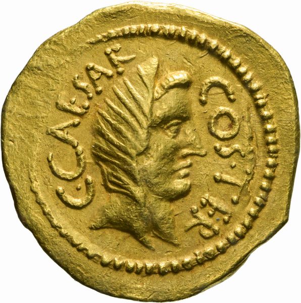 Repubblica Romana : GIULIO CESARE, AUREO, Emissione: 46 a.C.  - Asta Numismatica - Associazione Nazionale - Case d'Asta italiane