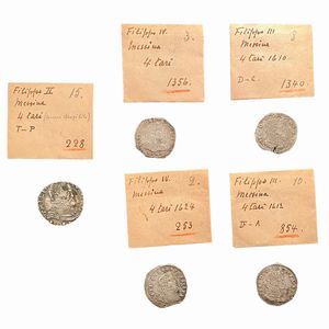 Sicilia - Lotto di 5 pezzi di monete dargento