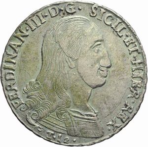 Sicilia : Ferdinando III, piastra da 12 Tar, 1800  - Asta Numismatica - Associazione Nazionale - Case d'Asta italiane