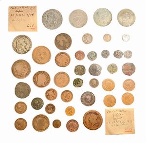 Regno di Napoli - Lotto di 42 monete in argento e rame