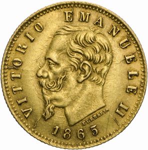 Regno d'Italia - VITTORIO EMANUELE II, 5 Lire 1865