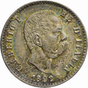 Regno d'Italia - UMBERTO I, 1878-1900, 50 CENTESIMI 1892