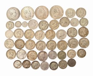 Regno d'Italia - Lotto di 46 monete in argento del Regno dItalia
