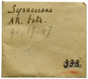 Sicilia : SIRACUSA, TETRADRAMMA, Emissione: 450-440 a.C.  - Asta Numismatica - Associazione Nazionale - Case d'Asta italiane