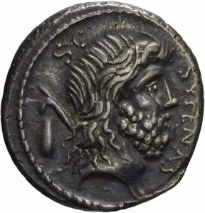 Repubblica Romana - GENS NONIA, M. Nonius Sufenas, DENARIO, Emissione: 49 a.C.