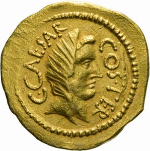 Repubblica Romana - GIULIO CESARE, AUREO, Emissione: 46 a.C.
