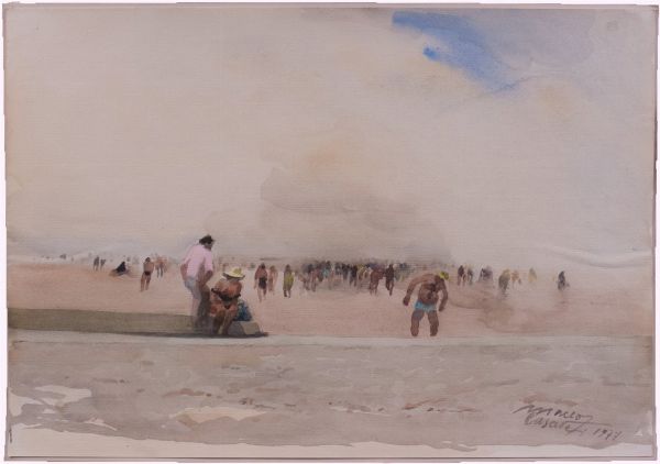 Vento in spiaggia  - Asta Parade II - Dipinti e Disegni del XIX e XX secolo - Associazione Nazionale - Case d'Asta italiane