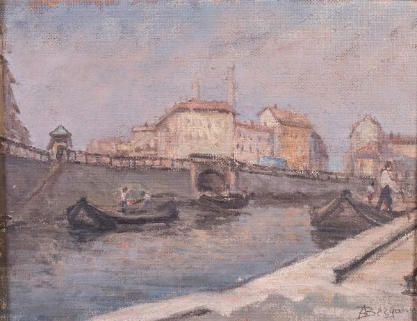 Darsena, Milano  - Asta Parade II - Dipinti e Disegni del XIX e XX secolo - Associazione Nazionale - Case d'Asta italiane