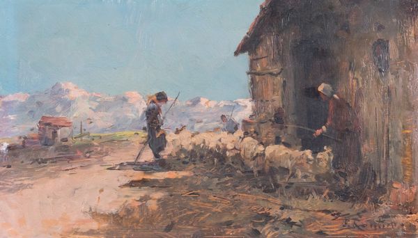 Il gregge  - Asta Parade II - Dipinti e Disegni del XIX e XX secolo - Associazione Nazionale - Case d'Asta italiane