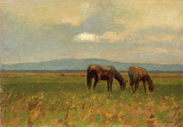 Cavalli al pascolo  - Asta Parade II - Dipinti e Disegni del XIX e XX secolo - Associazione Nazionale - Case d'Asta italiane