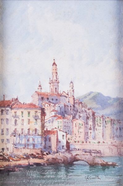 Villaggio in riva al mare  - Asta Parade II - Dipinti e Disegni del XIX e XX secolo - Associazione Nazionale - Case d'Asta italiane