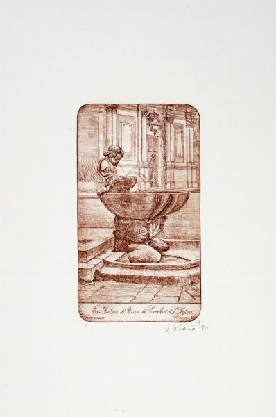 VIVIANO VIVIANI : Le fontane di Pisa.  - Asta Libri, autografi e manoscritti - Associazione Nazionale - Case d'Asta italiane