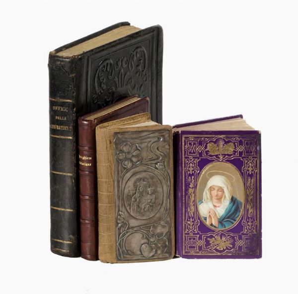 Raccolta di 40 graziose legature del XIX e XX sec, di cui 22 a tema religioso.  - Asta Libri, autografi e manoscritti - Associazione Nazionale - Case d'Asta italiane