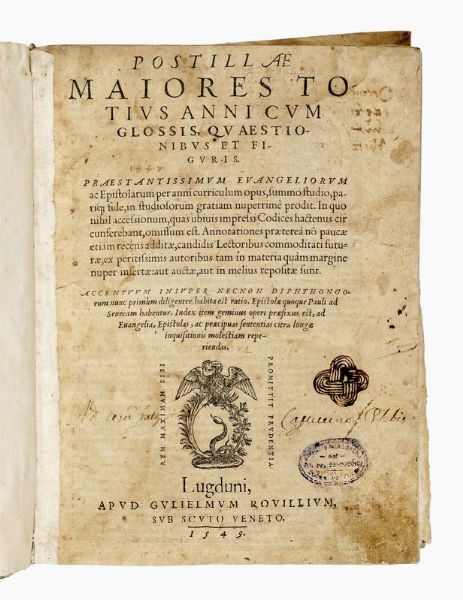 Postillae maiores totius anni cum glossis, quaestionibus et figuris...  - Asta Libri, autografi e manoscritti - Associazione Nazionale - Case d'Asta italiane