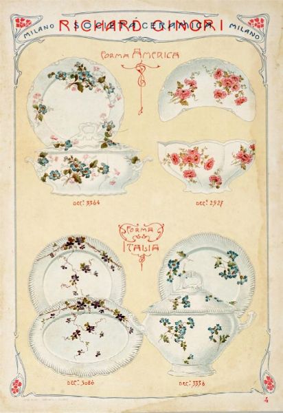 Catalogo della societ� ceramica Richard Ginori Milano.  - Asta Libri, autografi e manoscritti - Associazione Nazionale - Case d'Asta italiane