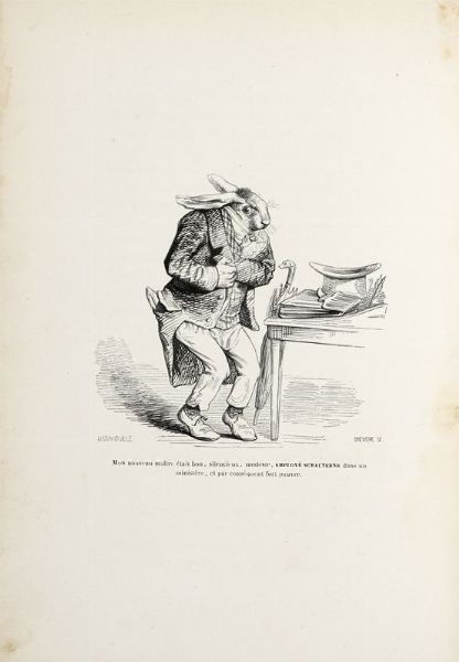 GRANDVILLE J.J. [PSEUD. DI GRARD JEAN IGNACE ISIDORE] : Scnes de la vie prive et publique des animaux [?] publies sous la direction de M. P.-J. Stahl...  - Asta Libri, autografi e manoscritti - Associazione Nazionale - Case d'Asta italiane