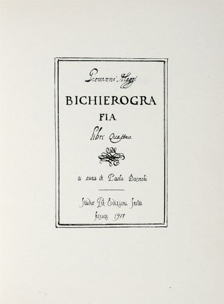 GIOVANNI MAGGI : Bichierografia.  - Asta Libri, autografi e manoscritti - Associazione Nazionale - Case d'Asta italiane