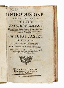 LOUIS VASLET - Introduzione alla scienza delle antichit romane...