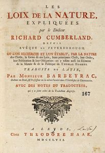 RICHARD CUMBERLAND : Les Loix de la nature...  - Asta Libri, autografi e manoscritti - Associazione Nazionale - Case d'Asta italiane
