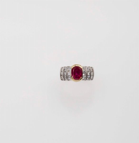 Anello con rubino di ct 4,31 circa  - Asta Fine Jewels - Associazione Nazionale - Case d'Asta italiane