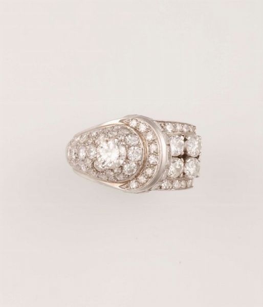 Anello Art Deco con diamanti  - Asta Fine Jewels - Associazione Nazionale - Case d'Asta italiane