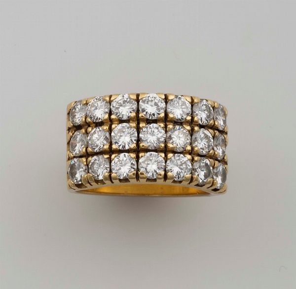 Anello con diamanti per ct 3,15 circa  - Asta Fine Jewels - Associazione Nazionale - Case d'Asta italiane