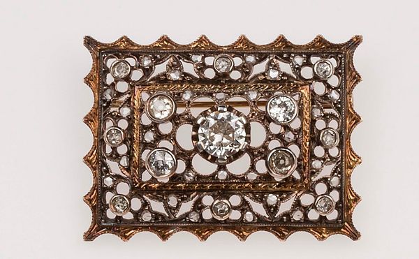 Spilla con diamanti di vecchio taglio  - Asta Fine Jewels - Associazione Nazionale - Case d'Asta italiane
