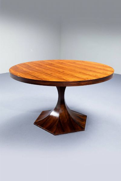 CARLO DE CARLI  nello stile di : Tavolo in legno lastronato. Anni '50 cm 76x130  - Asta Design - Associazione Nazionale - Case d'Asta italiane