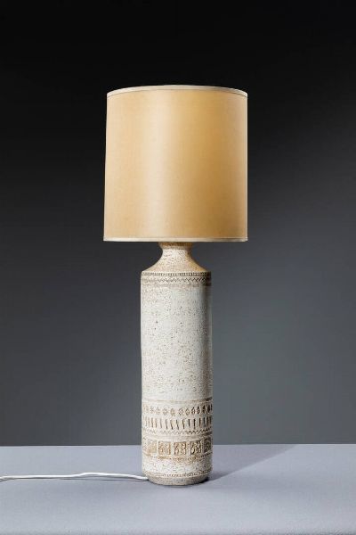 ALDO LONDI : Grande lampada da tavolo in ceramica. Marcata sotto la base 805 Base in Made in Italy h. cm 57  - Asta Design - Associazione Nazionale - Case d'Asta italiane