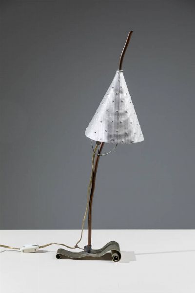 TONI CORDERO : Lampada da tavolo in metallo. Anni '70 h cm 71  - Asta Design - Associazione Nazionale - Case d'Asta italiane
