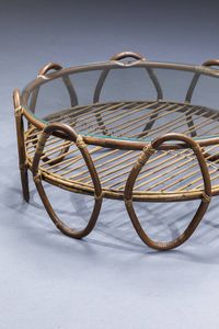 PRODUZIONE ITALIANA : Coppia di tavolini in bamboo. Anni '50 cm 38x84  - Asta Design - Associazione Nazionale - Case d'Asta italiane