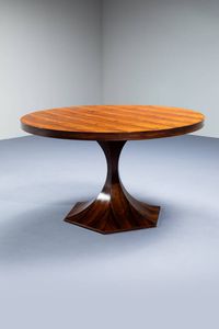 CARLO DE CARLI  nello stile di - Tavolo in legno lastronato. Anni '50 cm 76x130