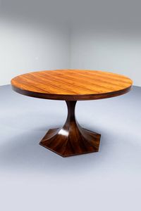 CARLO DE CARLI  nello stile di : Tavolo in legno lastronato. Anni '50 cm 76x130  - Asta Design - Associazione Nazionale - Case d'Asta italiane