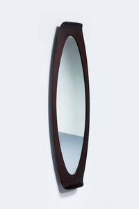 CAMPO & GRAFFI - Specchio con cornice in compensato curvato. Anni '60 cm 146x42