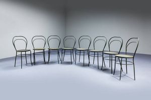 PRODUZIONE ITALIANA : Otto sedie da giardino in metallo verniciato. Anni '50 cm 83x40x40  - Asta Design - Associazione Nazionale - Case d'Asta italiane