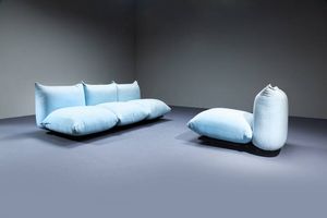 MARIO MARENCO : Divano e poltroncina mod. Marenco  - Asta Design - Associazione Nazionale - Case d'Asta italiane